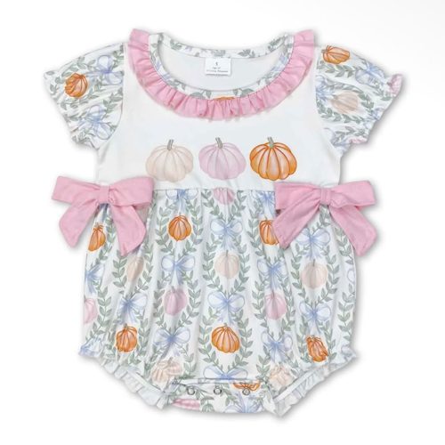 Floral Bow Pumpkin Romper